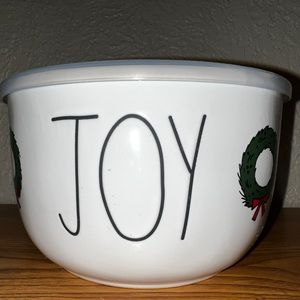 Rae Dunn JOY Christmas Wreath Bowl & Lid